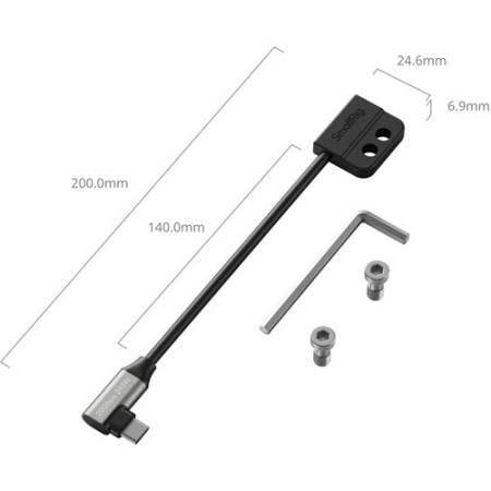 SmallRig 5595 - adapter, przewód/kabel USB-C żeński do USB-C męski - wymiary